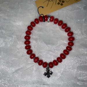 Patricia Nash Red Stone Heart Bracelet, NWT